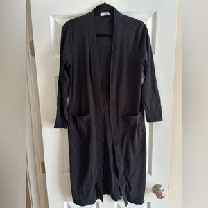 🟢FOR THE REPUBLIC. Black ribbed maxi sweater like. Size Large.